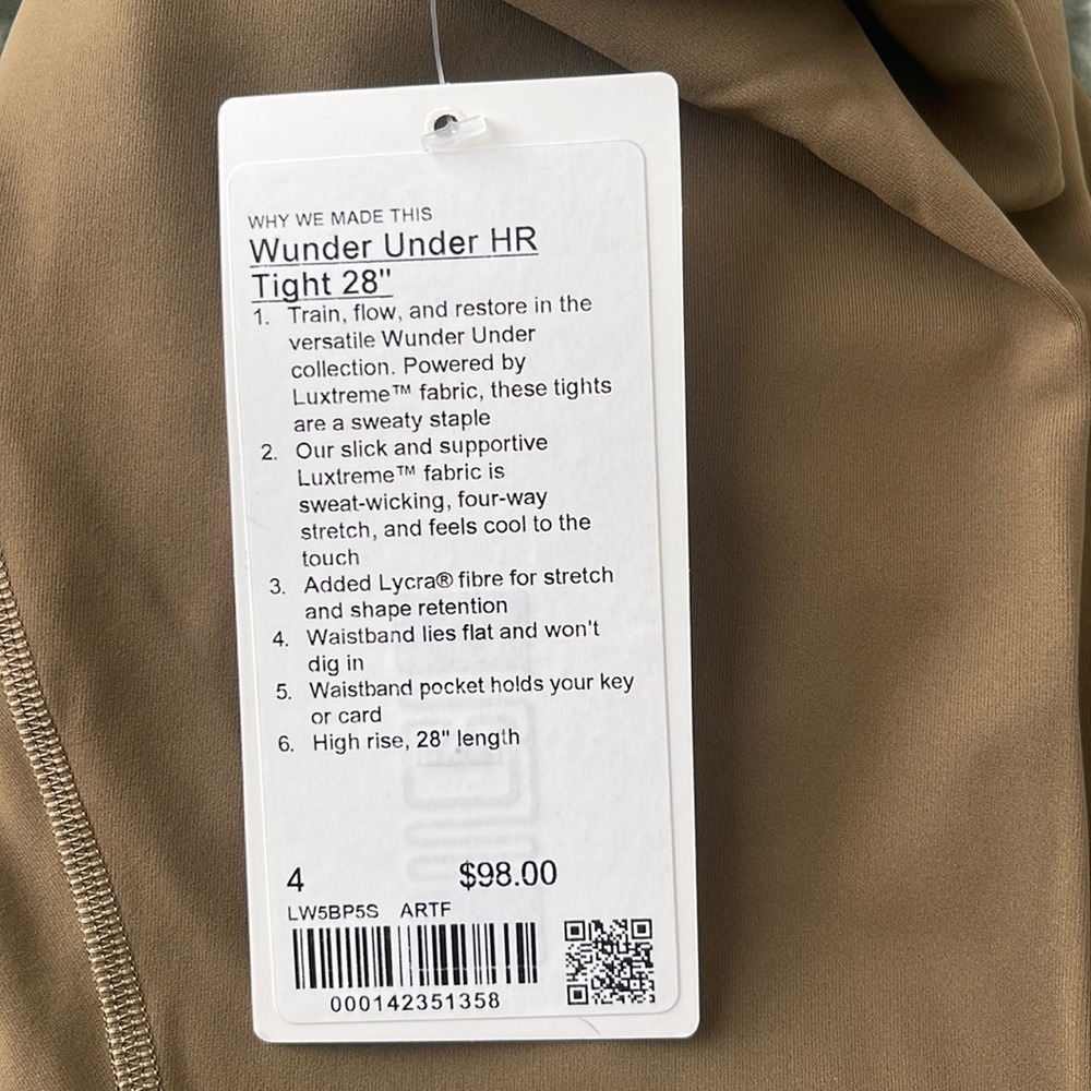 Lululemon Wunder Under HR 28” -size 4